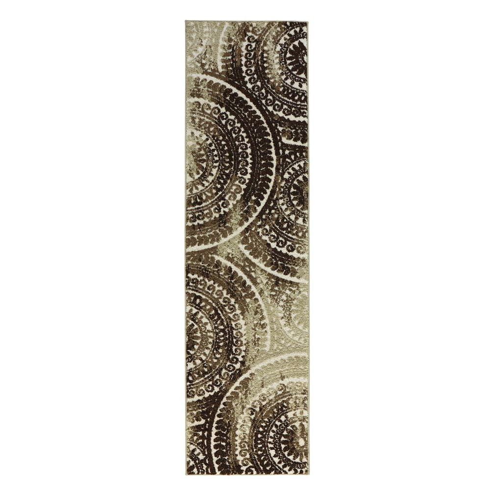  Home  Decorators  Collection  Spiral  Medallion  Ivory Brown 2 
