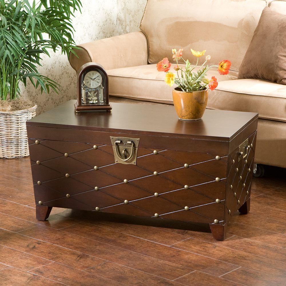 Nailhead Espresso Coffee Table Ck6224 The Home Depot