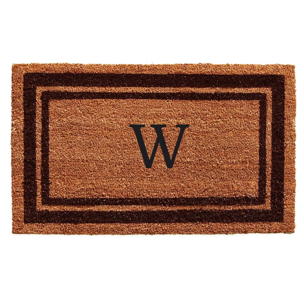 Home More Brown Border Monogram Door Mat 24 In X 36 In Letter