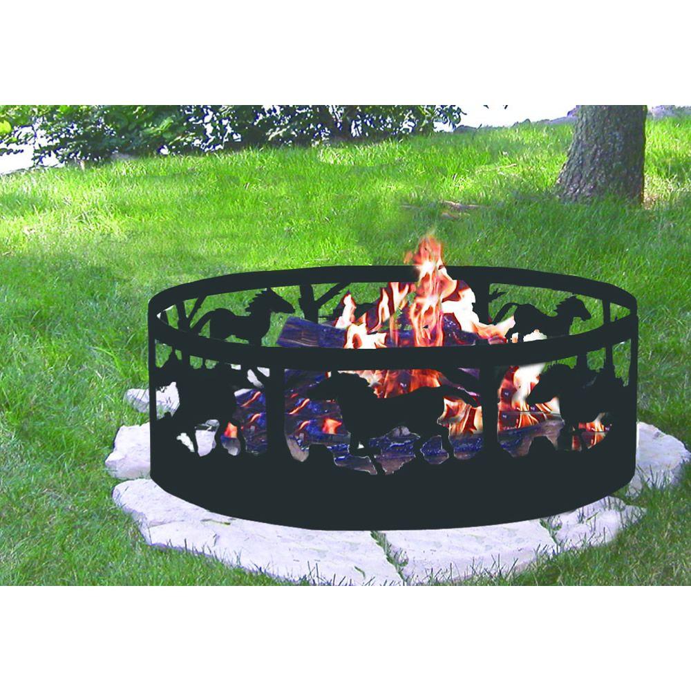 Gilbert Bennett Horse Steel Fire Pit Ring Frhors369 The Home Depot