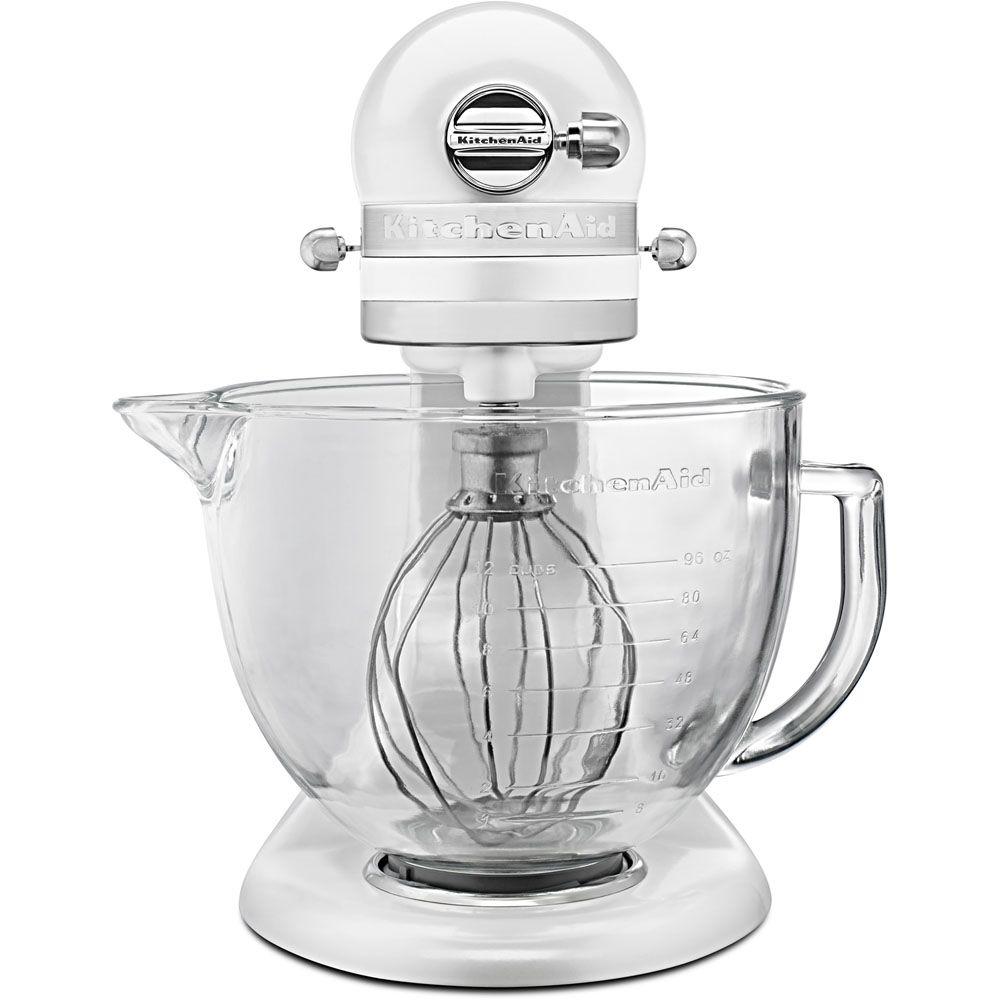 KitchenAid Artisan Designer 5 Qt. Frosted Pearl White Stand Mixer KSM155GBFP The Home Depot
