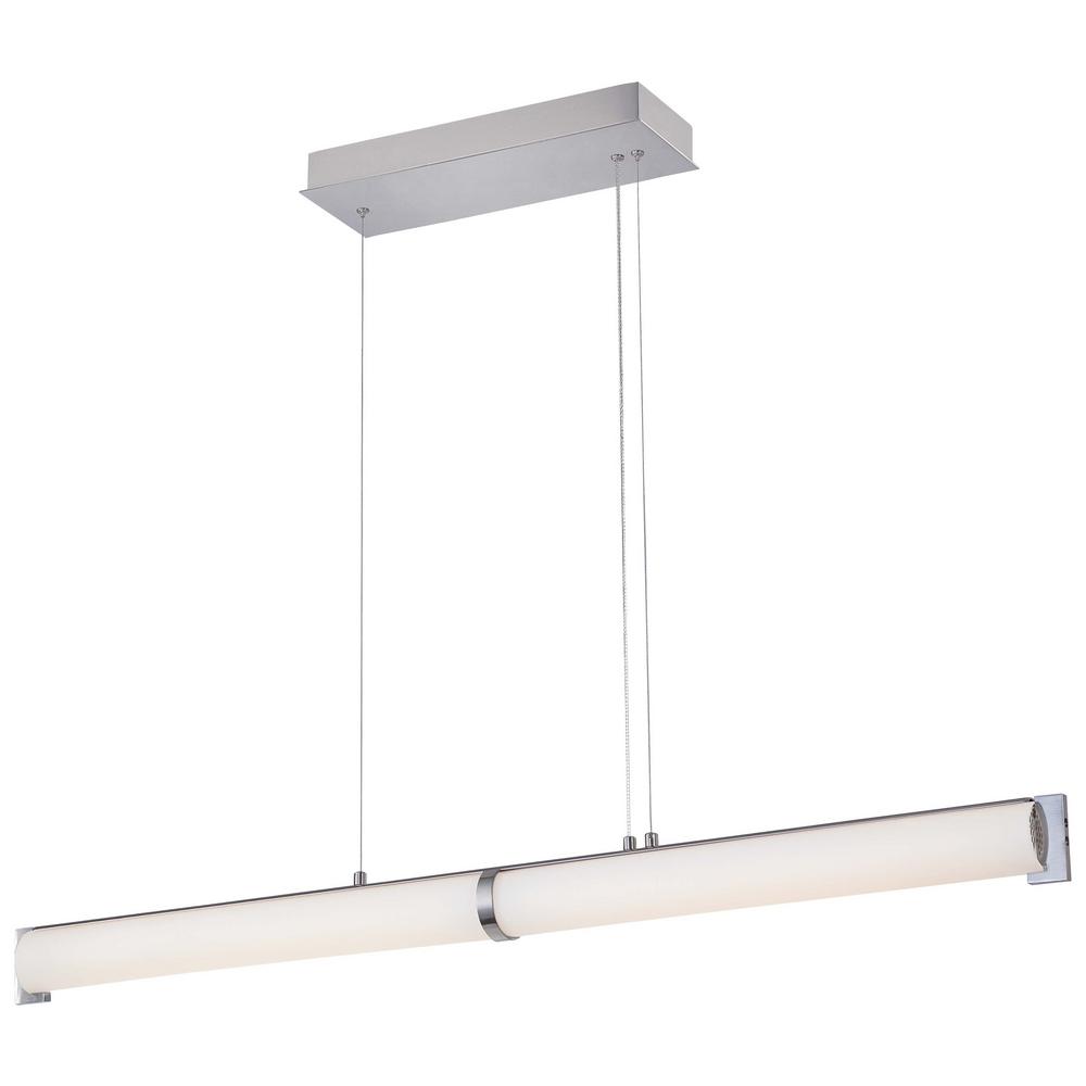 Glass Tube Pendant Light george kovacs tube 150 watt brushed nickel integrated led pendant light with etched white glass