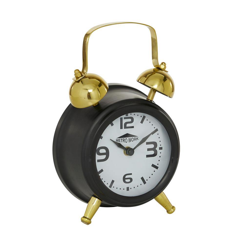 9 x 6 6 W-52508 Deco 79 Metal Table Clock 9 H