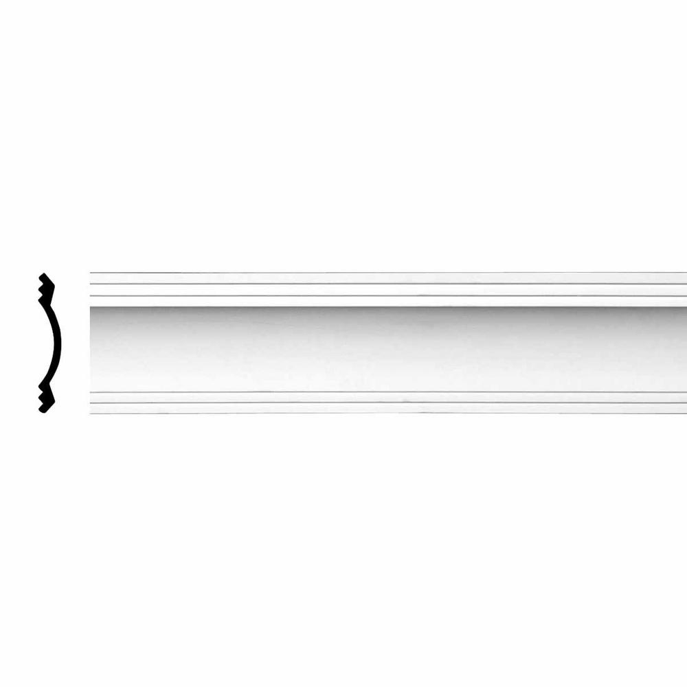 Ekena Millwork 57/8 in. x 57/8 in. x 96 in. Polyurethane Kent Crown