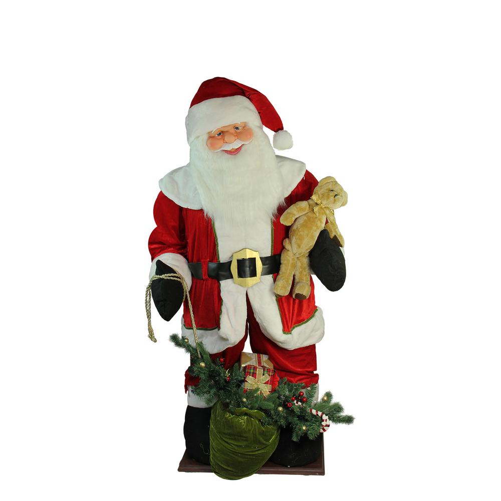 Northlight 6 Ft Inflatable Led Lighted Musical Santa Claus Christmas Figure With Gift Bag 32265414 The Home Depot