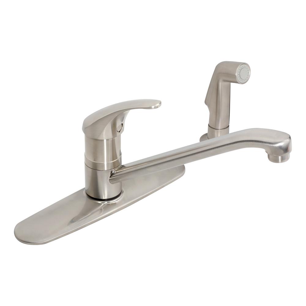 Symmons Origins Single Handle Standard Kitchen Faucet With Sprayer Symmons Origins Single Handle Standard Kitchen Faucet With Sprayer In Satin Nickel