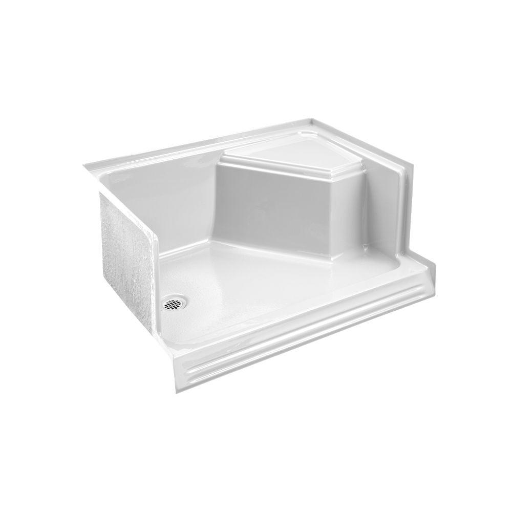 KOHLER Memoirs 60 in. Shower Base with Integral Seat At Right and Left
