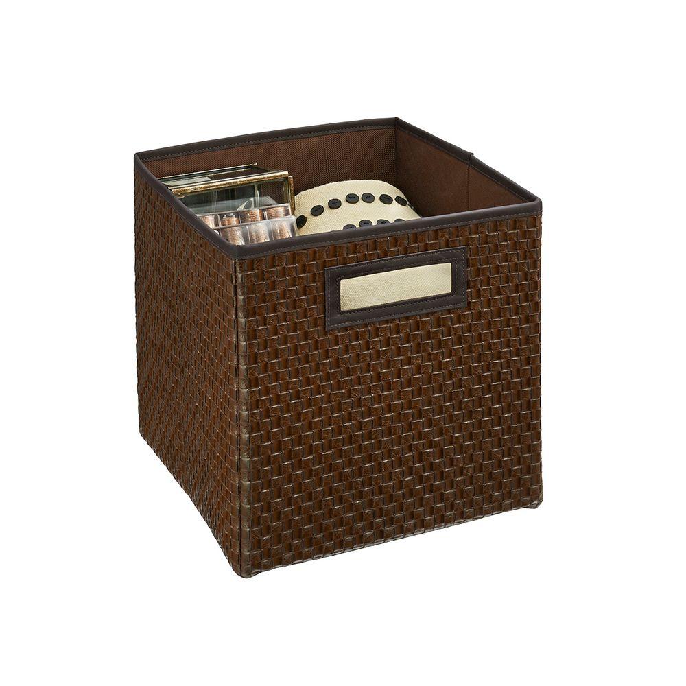 Closetmaid 10 5 In X 11 In X 10 5 In Brown Faux Leather Cross