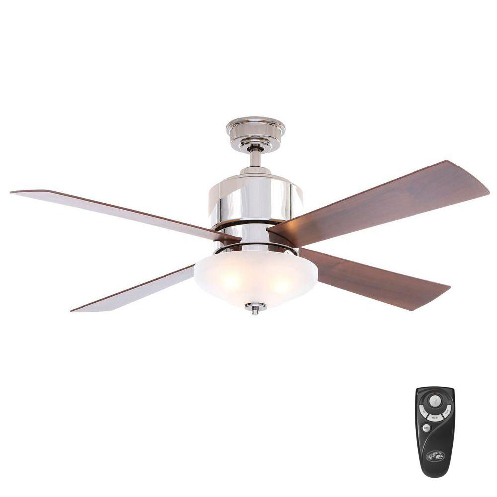 Home Decorators Collection Mercer 52 In Led Indoor Brushed Nickel Alida 52 In Indoor Liquid Nickel Ceiling Fan With Light Kit And Remote Control