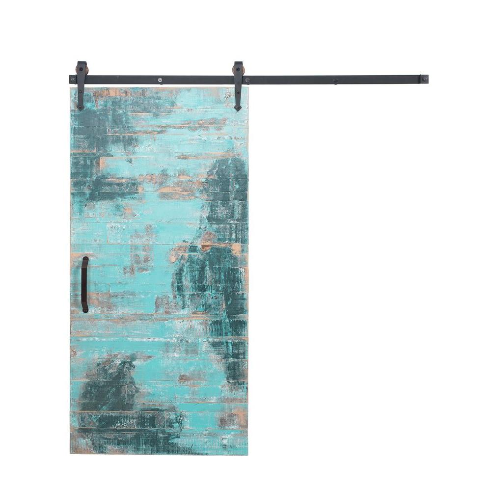 Rustica Hardware 36 inch x 84 inch Reclaimed Aqua Wood Barn Door with Arrow... by Rustica Hardware