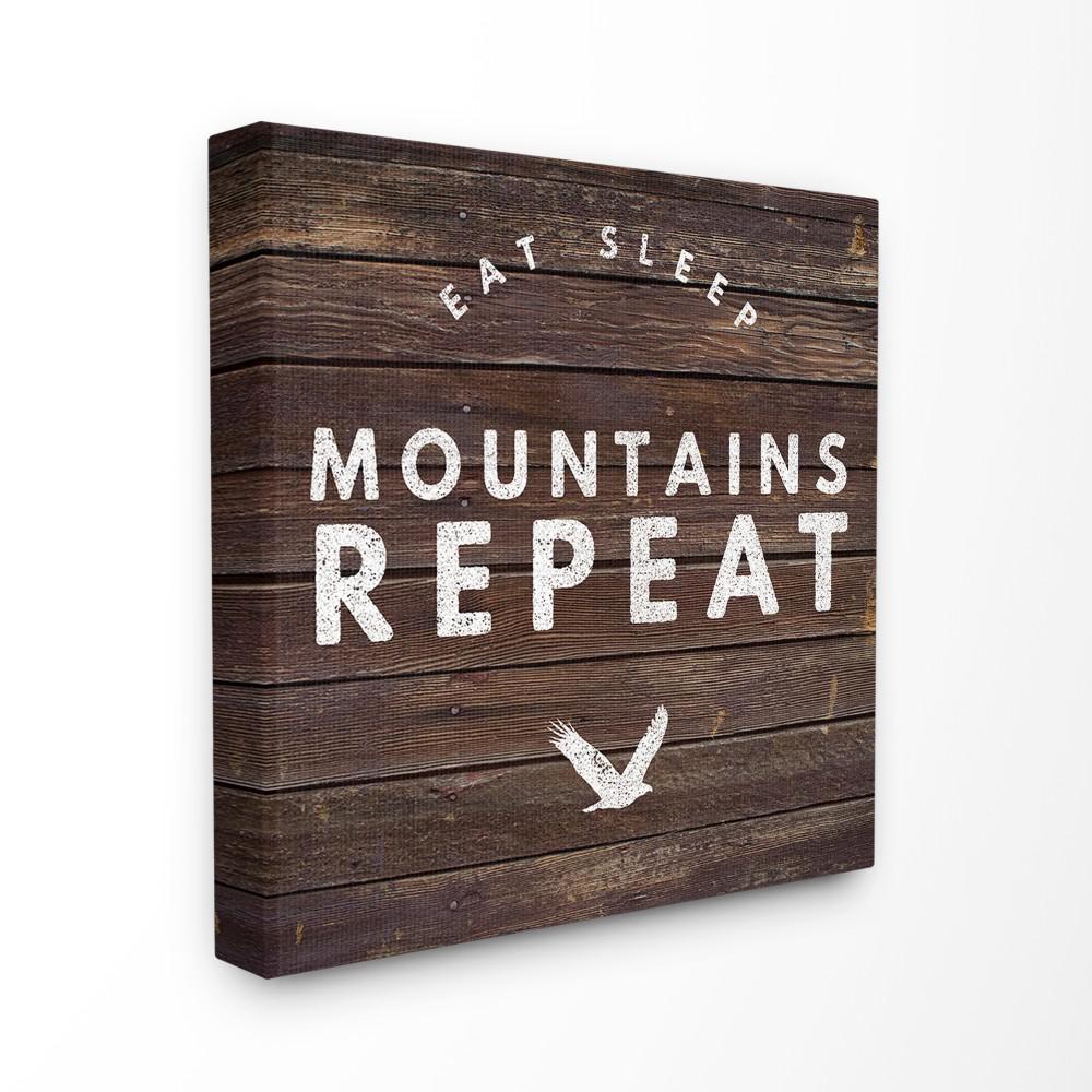 30 In X Dark Wood Eat Sleep Mountains Repeat Typography By Artist Beth Albert Canvas Wall Art 30 In X Dark Wood Eat Sleep Mountains Repeat Typography By Artist Beth Albert Canvas Wall Art