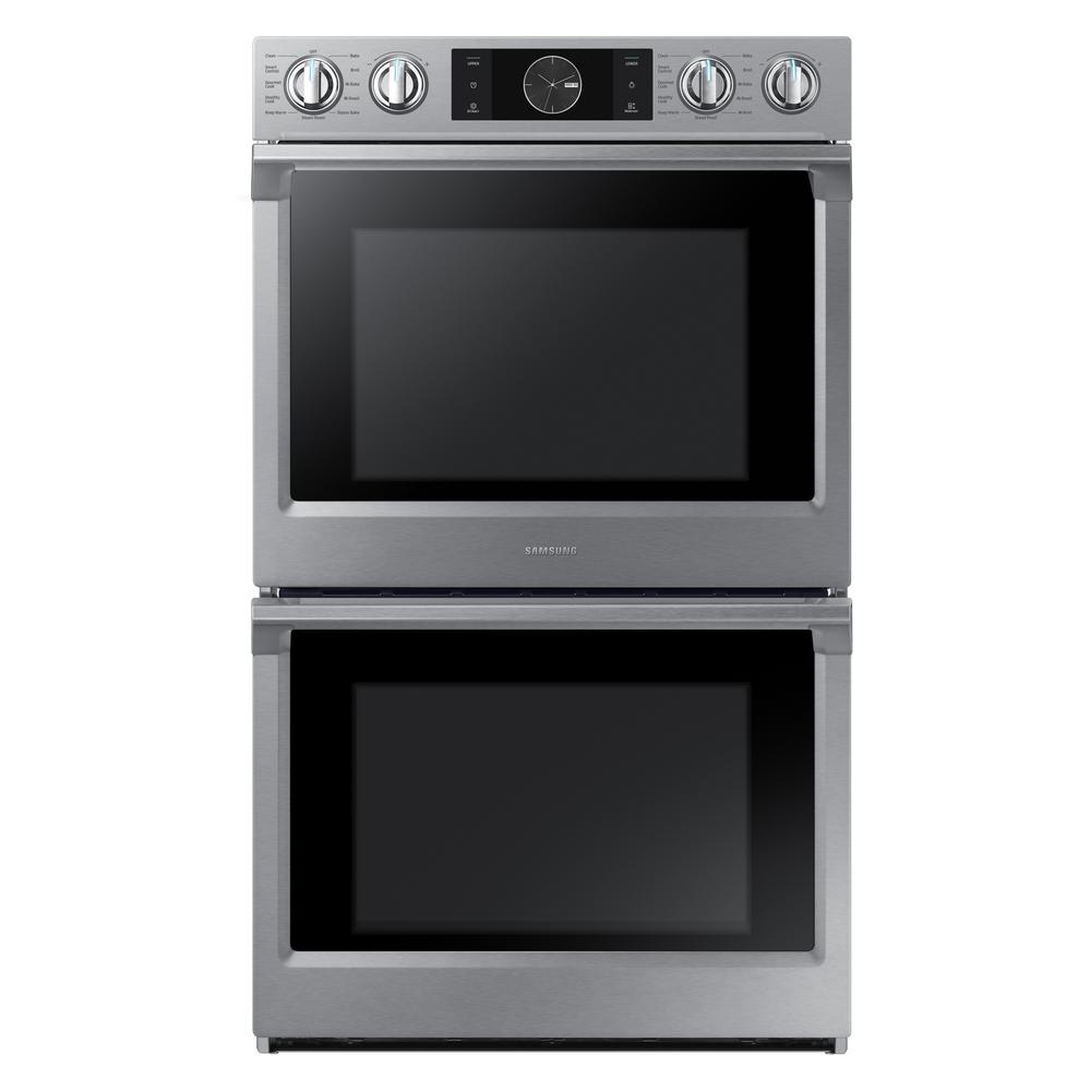 Samsung 30 in. Double Electric Wall Oven with Steam Cook, Flex Duo and Dual Convection in
