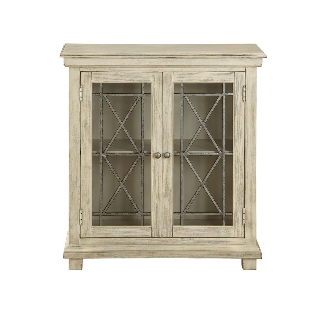 Coast To Coast Imports Knob Hill Burnished Ivory 2 0door Cabinet