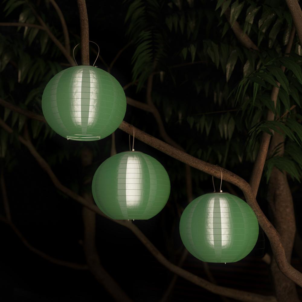 green hanging lanterns