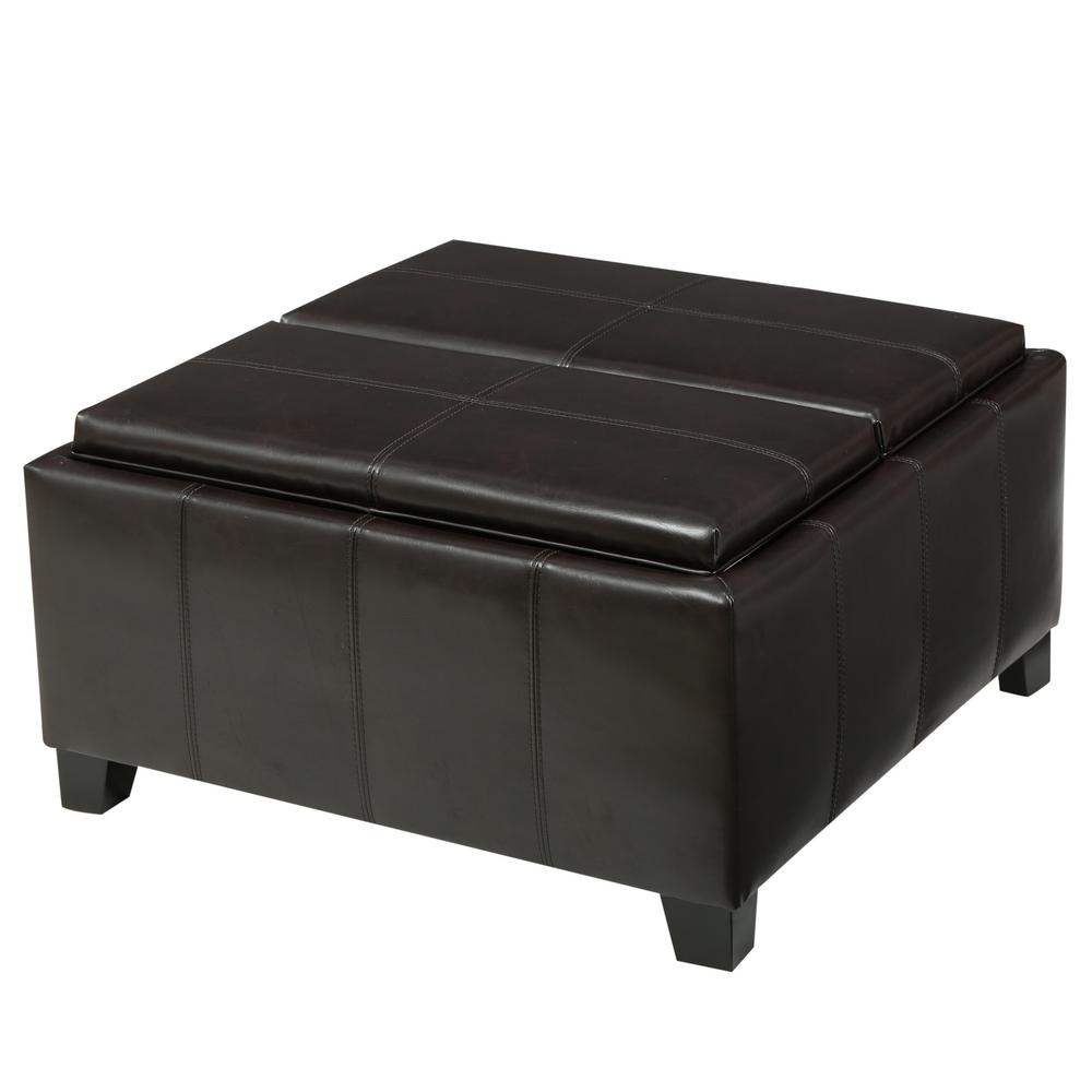 storage ottoman with tray lid