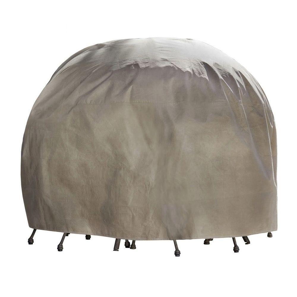 Duck Covers Elite 90 In Round Patio Table And Chair Set Cover With Inflatable Airbag To Prevent Pooling Mtr09090 The Home Depot