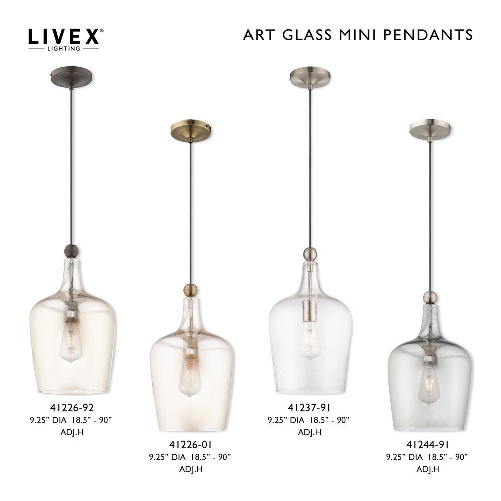 Livex Lighting Art Glass Mini Pendants 1 Light English Bronze Pendant 41226 92 The Home Depot - Art Glass Mini Pendant Lights