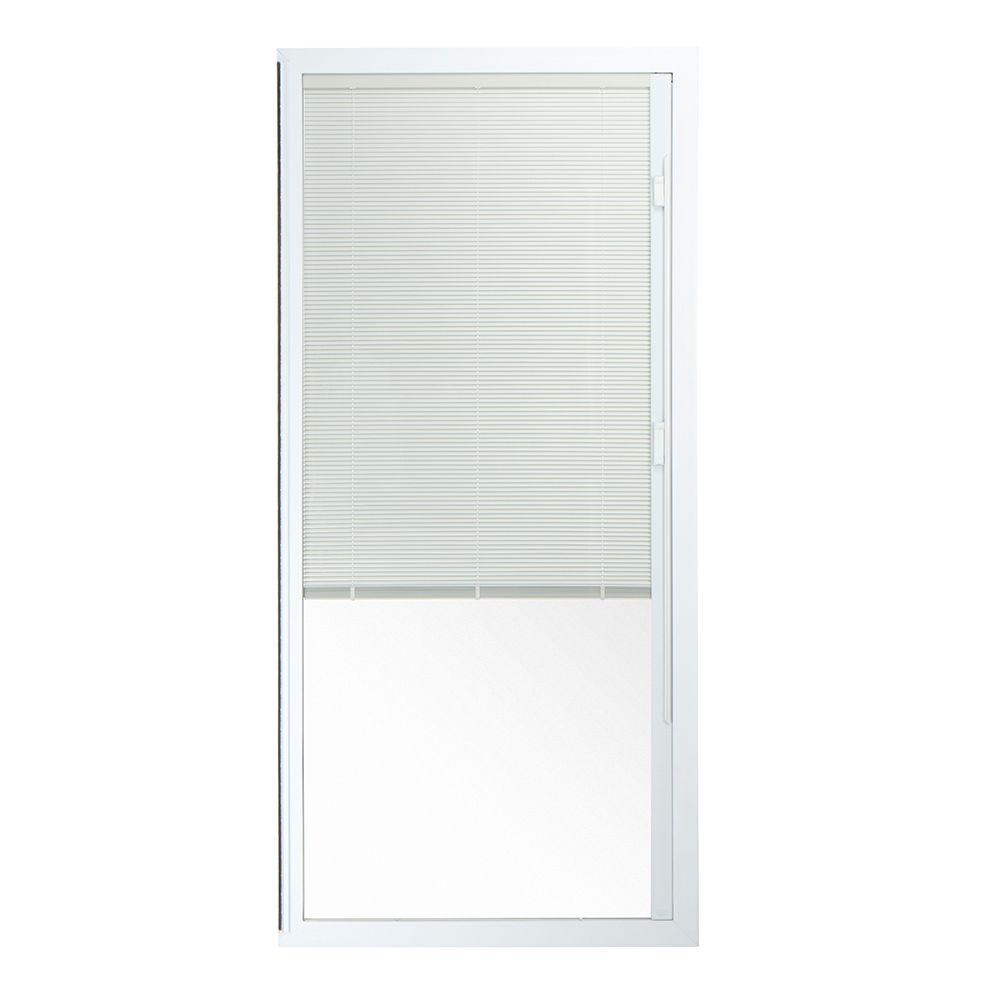 American Craftsman 72 In X 80 50 Series Hvhz Approved Sliding Patio Door White Vinyl Left Hand Fixed Panel With Blinds