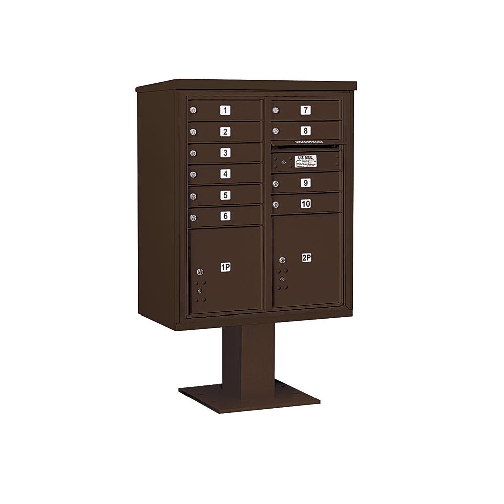 Stainless Steel Post Mount Mailbo Residential The 3400 Horizontal Series 10 Compartment 2 Parcel Locker Pedestal Mount Mailbox