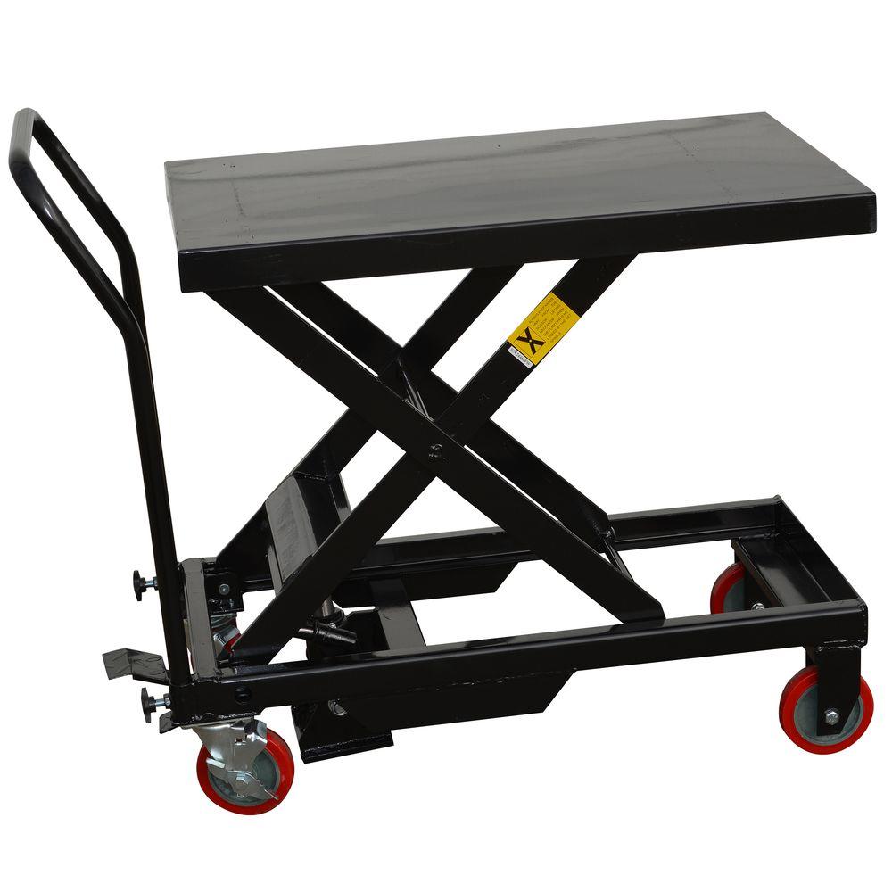 Black Bull Steel Hydraulic 4 Wheeled Table Cart In Black 800845