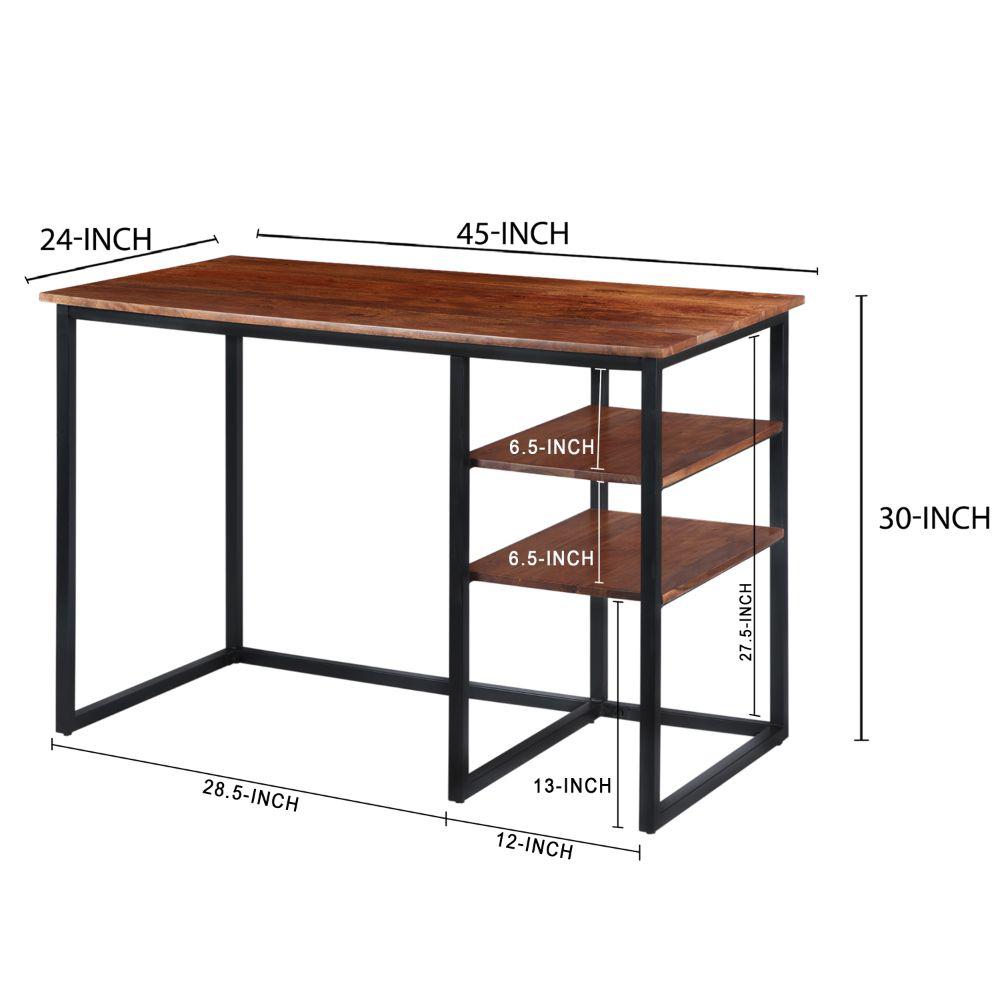 The Urban Port 45 In Tubular Brown And Black Metal Frame Desk