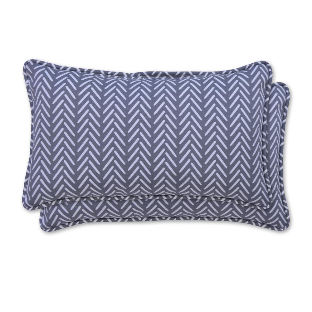 Afton Stone Rectangle Lumbar Outdoor Throw Pillow 2 Pack 7907