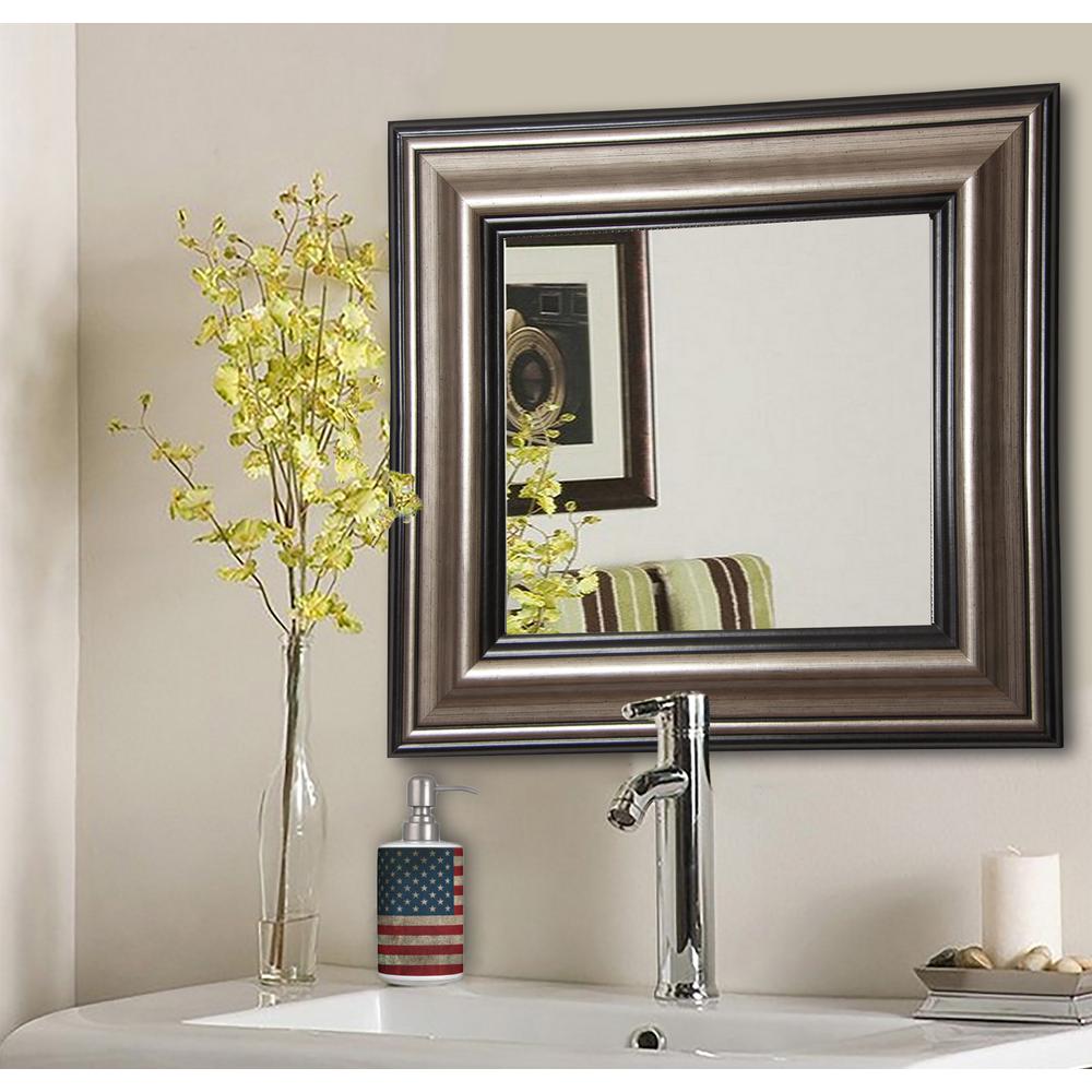 35.5 in. x 35.5 in. Antique Silver Square Vanity Wall MirrorS028ML2