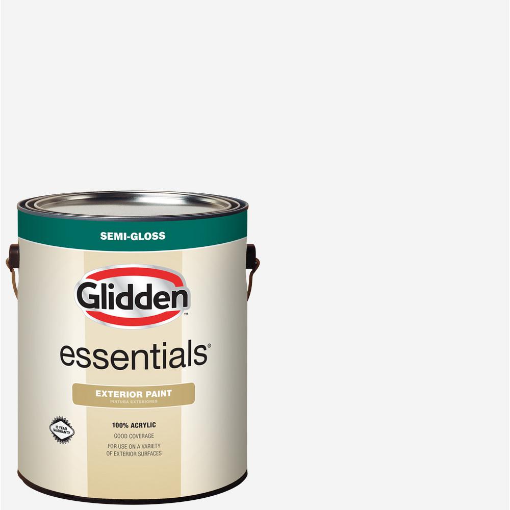 Glidden Essentials 1 gal. White/Base 1 SemiGloss Exterior