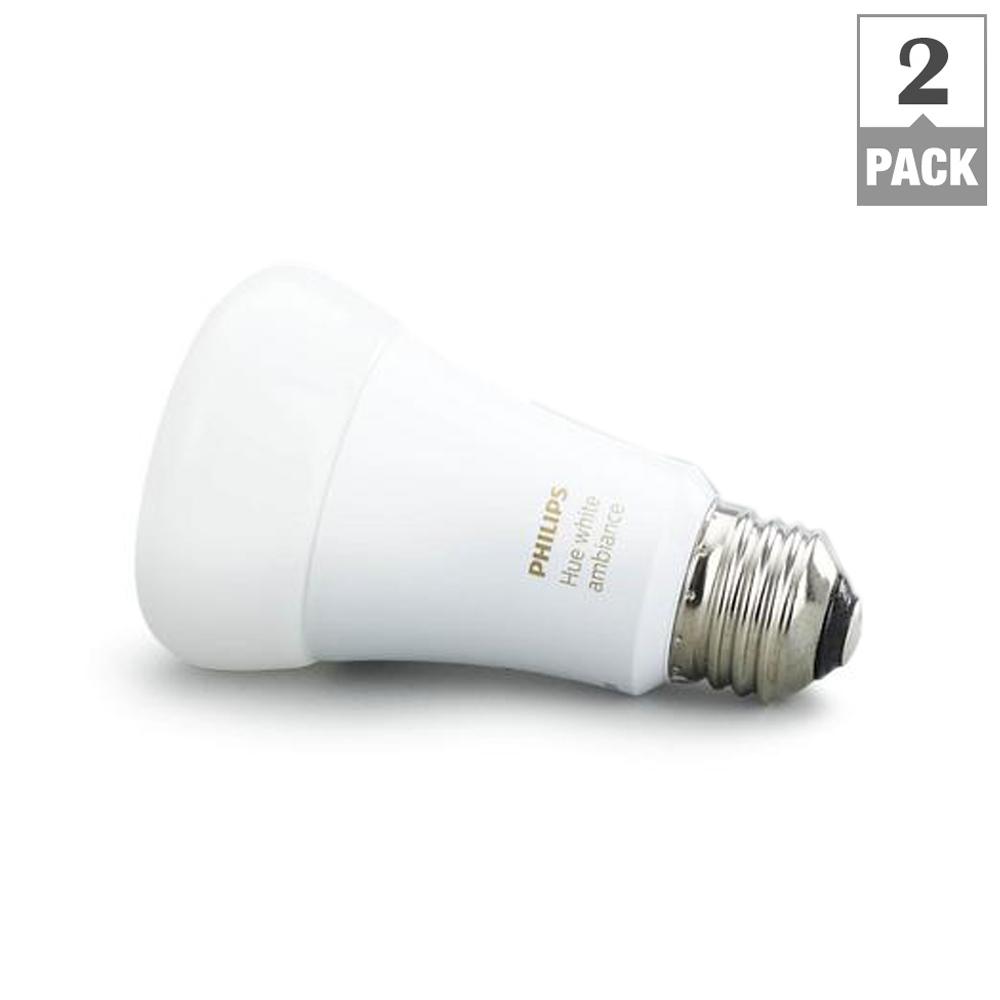 Standard Smart Bulb Philips Led Bulbs Light The Home Hue White Ambiance A19 Led 60w Equivalent Dimmable Smart Wireless Light Bulb 2 Pack
