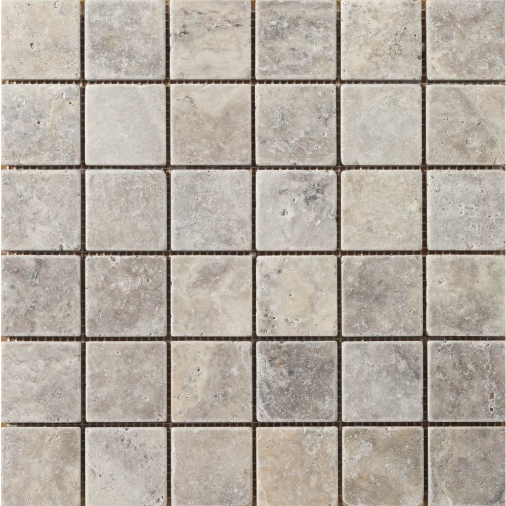 Emser Trav Ancient Tumbled 12 In. X 12 In. X 10 Mm Stone Mesh-Mounted ...