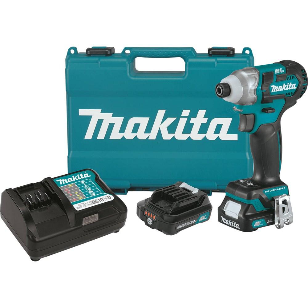 Makita 12 Volt Max Cxt Lithium Ion Brushless 14 In Cordless Impact Driver Kit With 2 