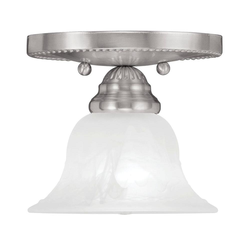 Livex Lighting Tiesha 1-Light Brushed Ceiling Nickel Semi ...