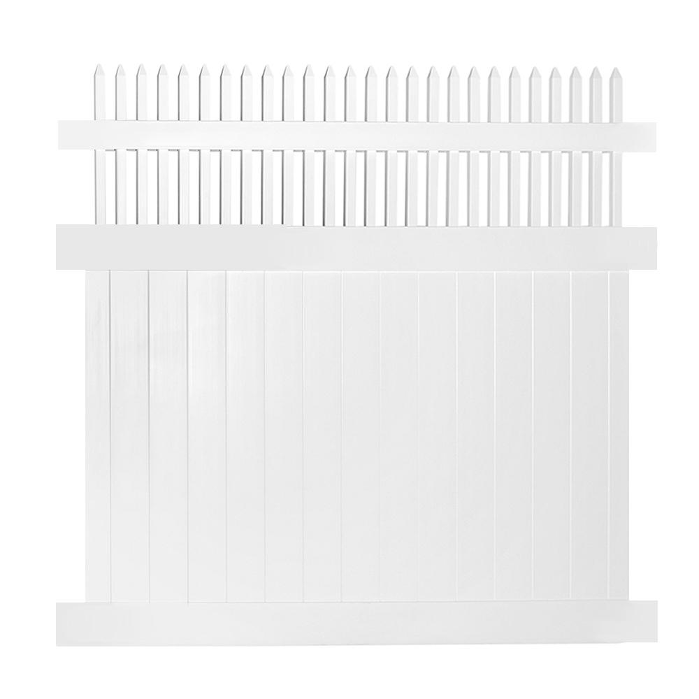 Weatherables Tremont 7 Ft H X 6 Ft W White Vinyl Privacy Fence Panel