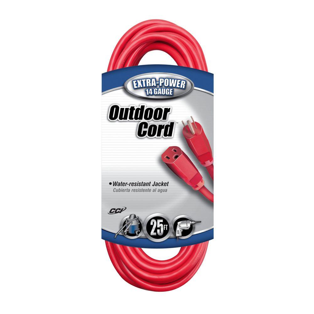 UPC 029892324070 product image for Southwire 25 ft. 14/3 SJTW Outdoor Medium-Duty Extension Cord, Red | upcitemdb.com