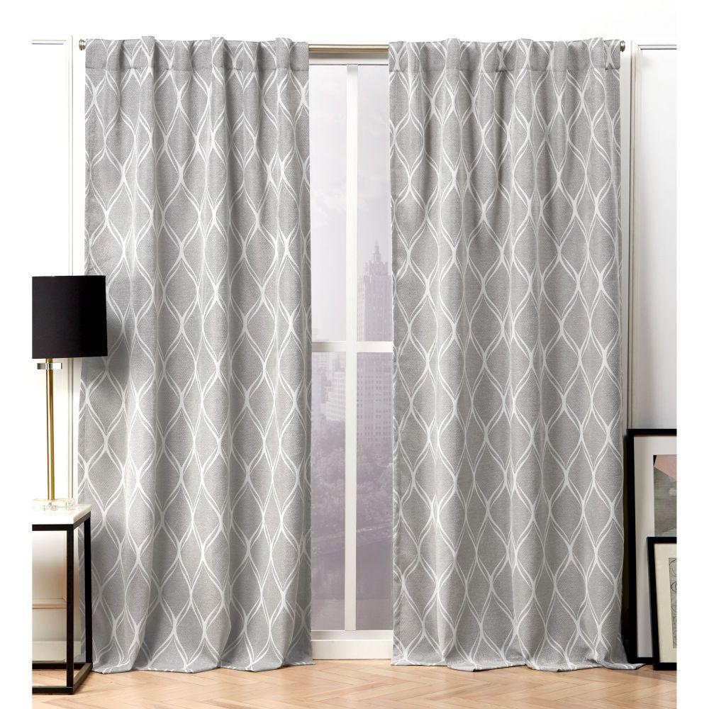 Nicole Miller Circuit Linen Blackout Hidden Tab Top Curtain Panel