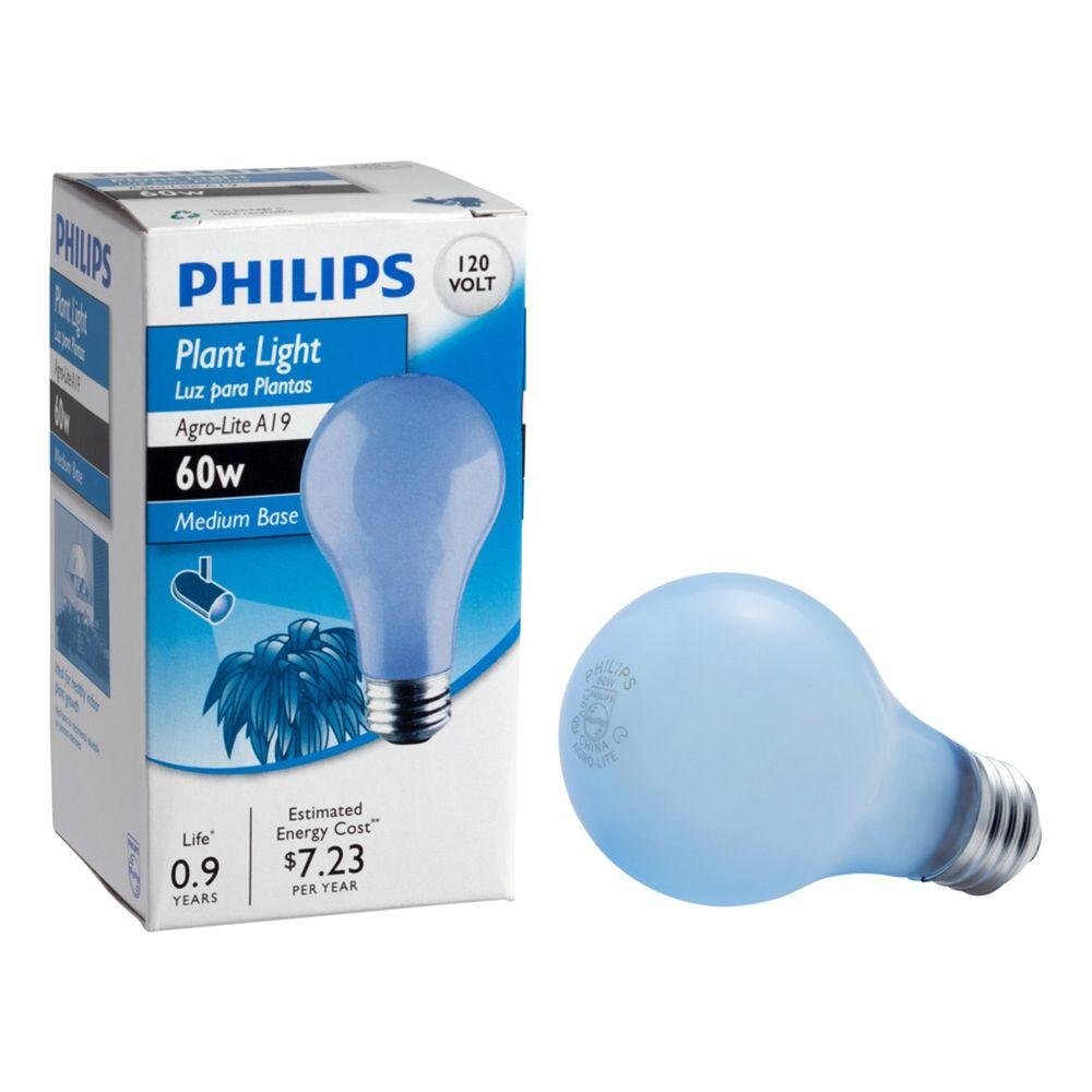 Philips Light Bulb 60 Watt A19 Incandescent Agro Plant Grow Soft White