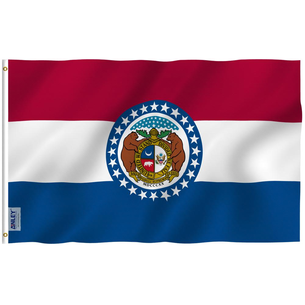 Anley Fly Breeze 3 Ft X 5 Ft Polyester Missouri State Flag 2 Sided Flags Banners With Brass Grommets And Canvas Header A Flag Statemissouri The Home Depot