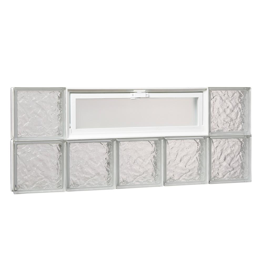 TAFCO WINDOWS 38.75 in. x 15.5 in. x 3.125 in. Ice Pattern Glass Block