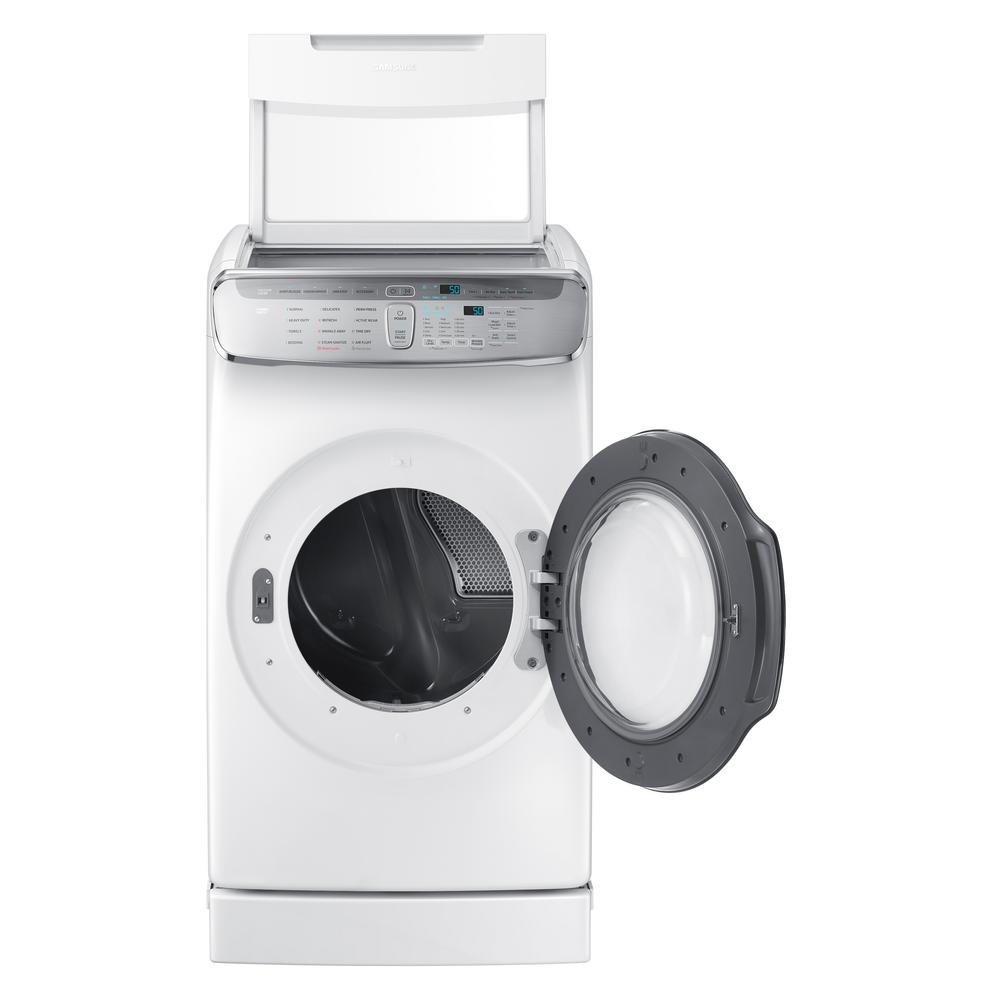 Samsung 7.5 Total cu. ft. Electric FlexDry Dryer with Steam in White