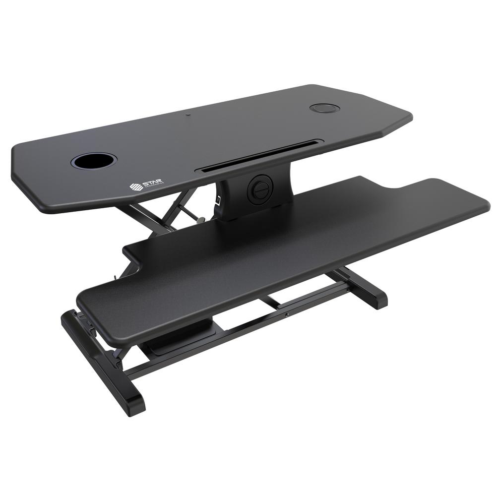Star Ergonomics Electric Standing Black Desk Converter With Qi