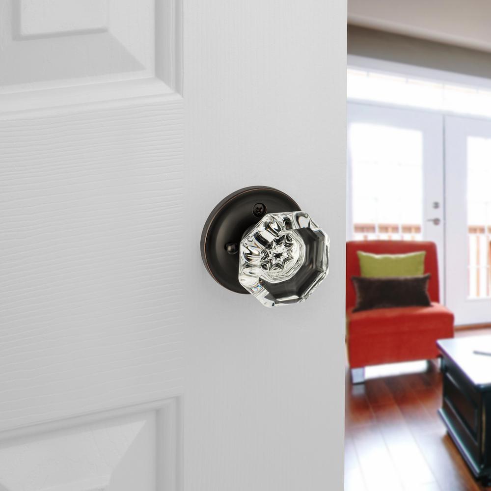 Dynasty Hardware Crystal Style Door Knob Classic Rosette Privacy
