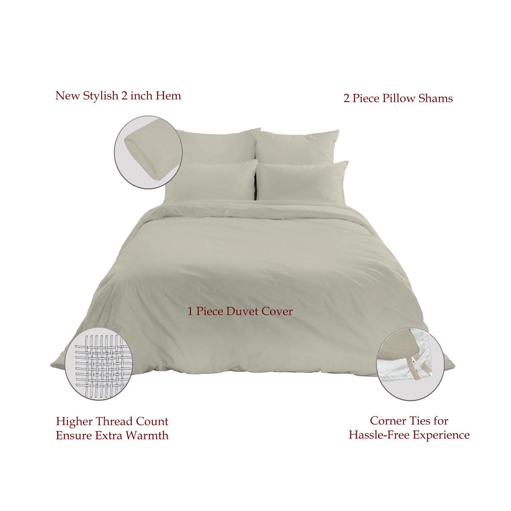 A1 Home Collections Organic Cotton Solid Cream Wrinkle Resistant