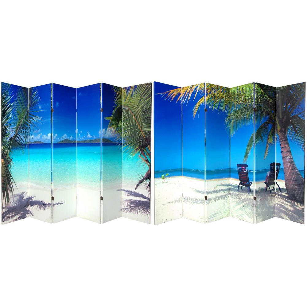 6 Ft Printed Panel Room Divider Can Beach 6p The Home Depot Printed 6 Panel Room Divider