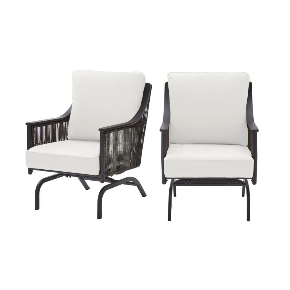 Hampton Bay Bayhurst Black Wicker Outdoor Patio Rocking Lounge