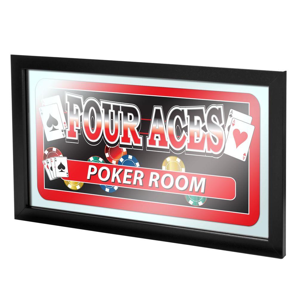 Four Aces Room 15 In X 26 Black Wood Framed Mirror