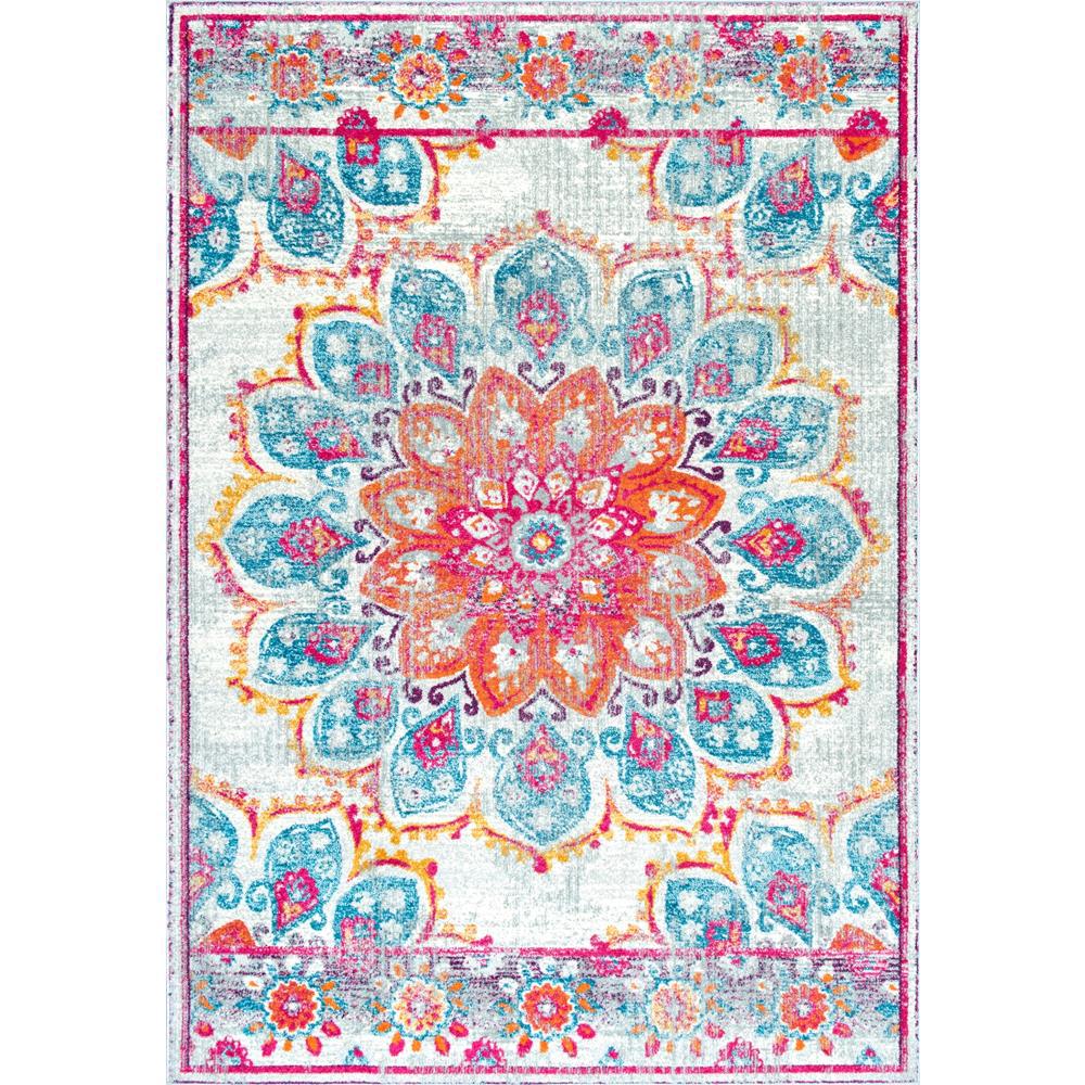 nuLOOM Vintage Floral Kiyoko Pink 9 ft. x 12 ft. Area Rug ...