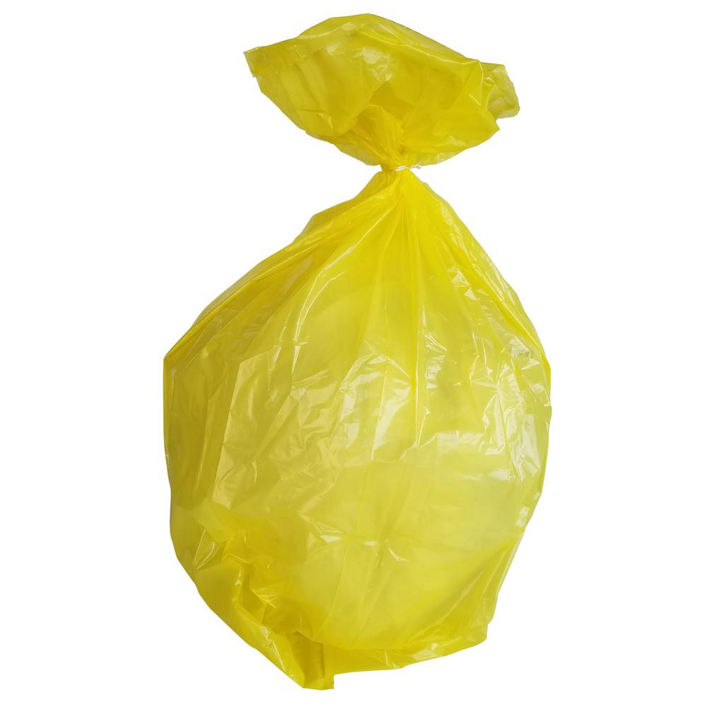 yellow trash bags