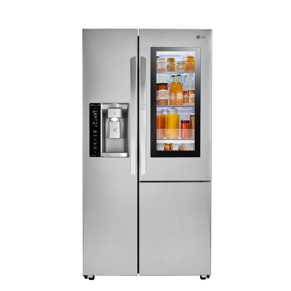 Lg Electronics 26 1 Cu Ft Side By Side Refrigerator With Coldsaver And Door In Door In Stainless Steel Lsxs26366s The Home Depot