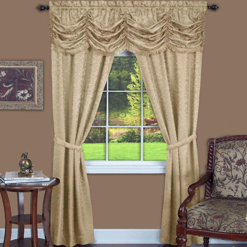 Achim Semi Opaque Panache Tan Window In A Bag Curtain 55 In W X