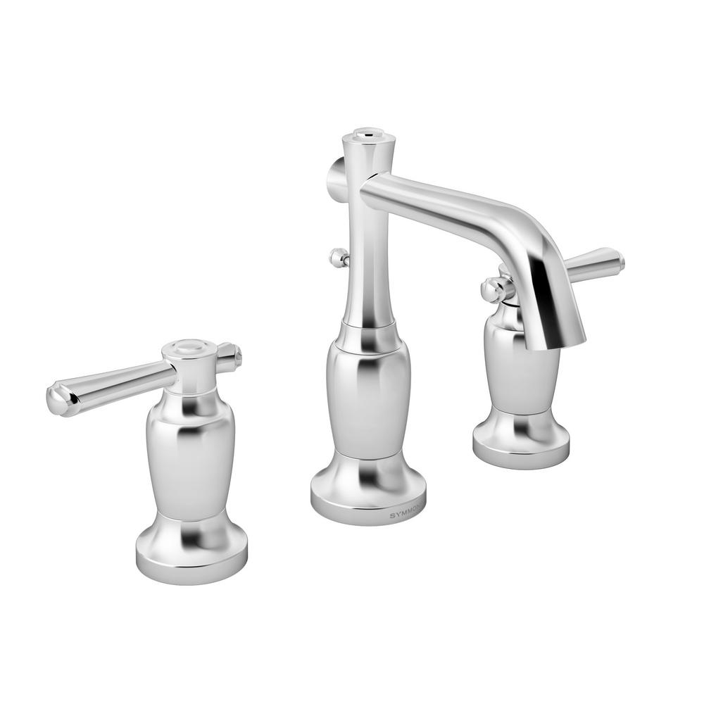Symmons Degas 8 In Widespread 2 Handle Bathroom Faucet Wit Pop Up Drain Assembly In Chrome